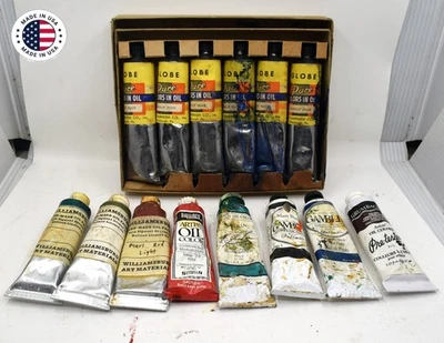 VINTAGE American Oil Paint! - Williamsburg, Globe and more- RARE! (Cobalt Blue!) - Image 1 of 4