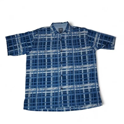 Raw Blue VTG Button Down Check Print Streetwear Shirt Men's L Blue / White - Image 1 of 4