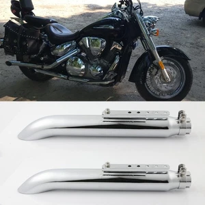2X 20" Motorcycle Slip-On Exhaust Pipe Muffler For Honda VTX1800 VTX1300 VT1100 - Picture 1 of 19