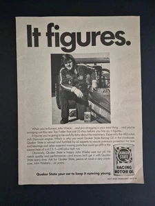 Vintage Print Ad 1982 Quaker State Racing Motor Oil  Kansas John Wiebe - Imagen 1 de 2