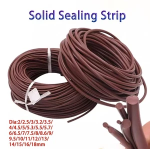 Rund Fluor Solide Gummistreifen FKM Braun Rundschnur Dichtungsband Ø2mm-18mm - Picture 1 of 12