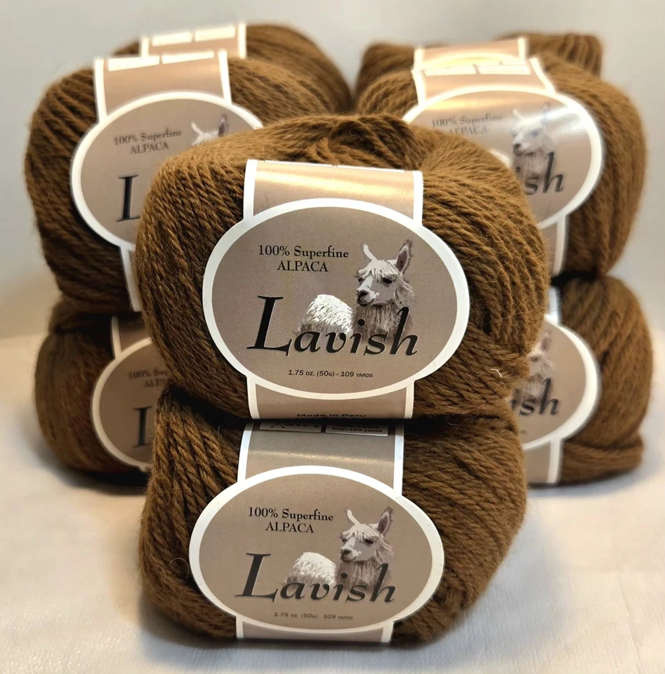 Lavish by IA Group 100% Superfine Alpaca Yarn DK Camel Brown LUXURY 10 Skein Lot - Image 1 of 4