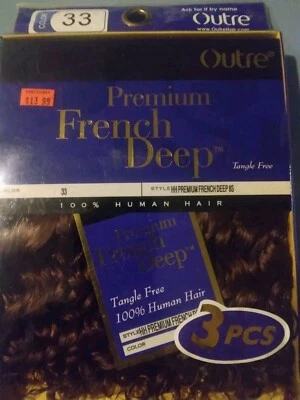 "8"" Premium Francés Profundo #33 Casno Rojizo 3 Piezas 100% Cabello Humano Estilo Corto Boho Rizado" Foto 1 de 4
