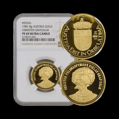 AUSTRIA. 1981, Medal, Gold - NGC PF69 - Top Pop 🥇 Nicholas, Count of Salm - Image 1 of 4