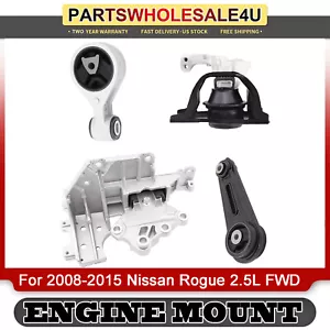 4X Engine Motor Transmission Mount Kit For 2008-2015 Nissan Rogue 2.5L FWD CVT - Picture 1 of 9