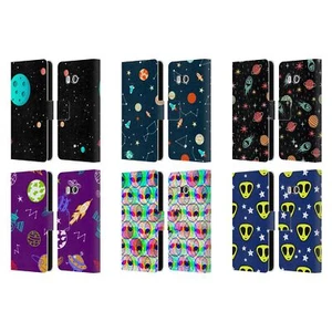 OFFICIAL HAROULITA SPACE GRAPHICS LEATHER BOOK CASE FOR HTC PHONES 1 - Picture 1 of 7
