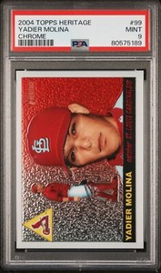 2004 Topps Heritage  Chrome #99 Yadier Molina RC PSA 9 Mint Serial #0225/1955