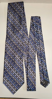 Declaraciones - Corbata - Seda Azul - Geométrica - Hecha en China Foto 1 de 3