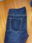 True Religion ROCCO Relaxed Skinny Size 34 Double White Stitching.