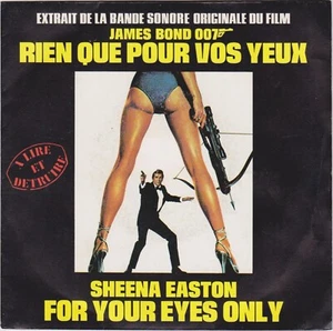 BOF RIEN QUE POUR VOS YEUX SHEENA EASTON FOR YOUR EYES ONLY FRENCH 45 SINGLE OST - Imagen 1 de 1