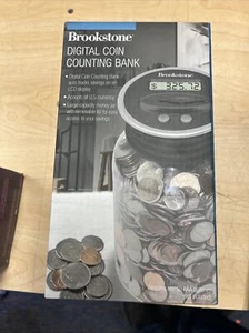 Brookstone Digital Coin Counting Bank - LCD Display - Large Capacity Money Jar - Picture 1 of 3