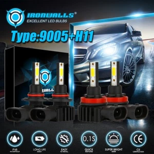 Combo For Honda Accord 2008-2017 6000K White LED Headlight High-Low Beam Bulbs  - Picture 1 of 12