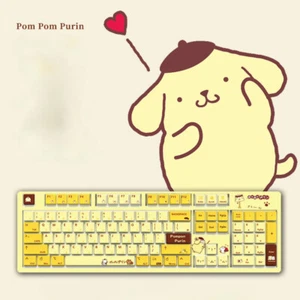 Cartoon Pompompurin PBT Keycap 128 Pcs for Mechanical Keyboard Opaque Keycaps - Picture 1 of 3