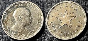 Ghana 1958 1 Shilling - Elizabeth II KM-5 Copper-nickel BUNC #6 - US Seller - Picture 1 of 1
