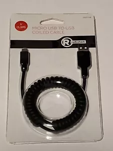 Nuevo cable de carga y sincronización en espiral Radioshack Micro USB a USB 5' 1,5 M - Imagen 1 de 5