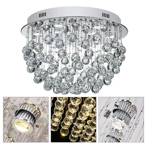 Plafoniera rotonda cristallo K9 lampadario plafoniera lampada LED sospensione - Foto 1 di 12