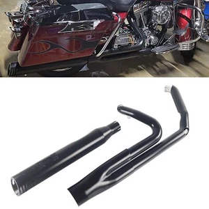 2 into 1 Exhaust Pipe for Harley Davidson 2017-UP Touring Street Glide Black1 - Foto 1 di 9