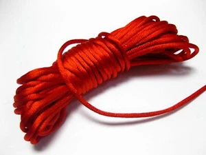 55 Yards Red Chinese Satin Silk Knot Cord 3mm RATTAIL Thread Rope Necklace - Picture 1 of 3