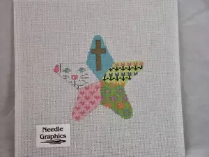 Stella su tela punto ago grafica dipinta a mano - Pasqua 18 maglie - Foto 1 di 2