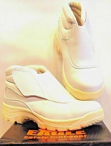 UK3 36 White Safety Work Boots/Shoes Hook & Loop S2 Catering Kitchen Healthcare - Picture 1 of 6