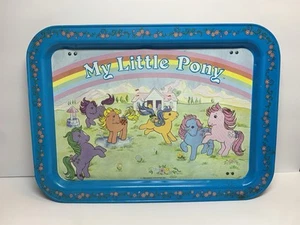 Bandeja de TV de metal de colección Hasbro 1983 My Little Pony patas plegables bandeja para regazo usada en excelente estado - Imagen 1 de 17