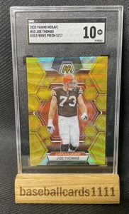 Panini Mosaic Joe Thomas #53 Gold Wave Prizm 2023 5/17 SSP SGC 10 F6 - Imagen 1 de 3