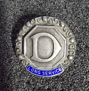 Broche Dunlop Long Service PLATA esmaltado antiguo+original - medidas 18mm - Imagen 1 de 2