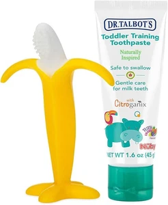 Dr. Talbot's Toddler Training Toothpaste withe banana toothbrush 2 pack - Picture 1 of 7