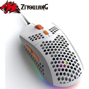 FREEWOLF M8 Wired Gaming Mouse Honeycomb Shell 6400DPI Optical Sensor RGB - Picture 1 of 13