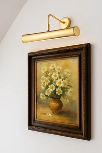 ENDON Turner Picture Light Polished Gold Brass L35cm x D16cm E14 2 Light Fitting - Picture 1 of 16