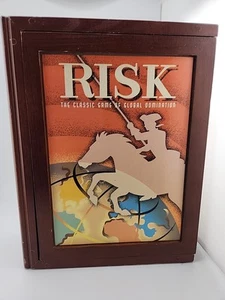 Parker Brothers RISK Vintage Game Collection Wooden Bookshelf Box 100% Complete - Picture 1 of 6