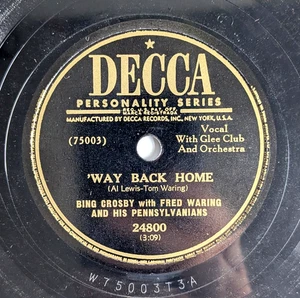 Way Back Home / The Iowa Indian Song -Bing Crosby 78 RPM - Picture 1 of 3