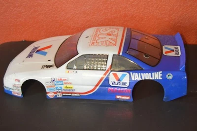 Carrocería de coche de carreras RC de plástico pintado, rojo, blanco, carcasa azul, Nascar Valvoline Foto 1 de 4