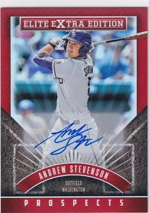 Panini Elite 2015 edición extra Prospects #59 Andrew Stevenson autógrafo R/C - Imagen 1 de 2