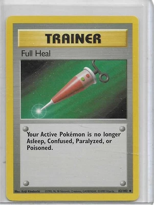 Full Heal Trainer Pokémon 1st Edition Shadowless Base Set 82/102 English Rare - Image 1 of 2