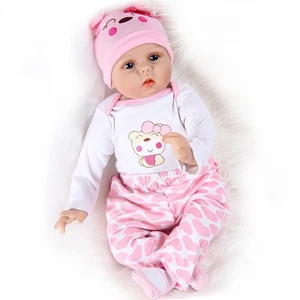 Baby Puppe Mädchen Reborn Handgefertigt Vinyl Silikon Spielzeug, 22 Zoll 55 cm - Bild 1 von 5