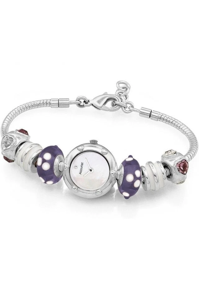 Reloj Accurist para dama plateado con dije LB1600HS Foto 1 de 1