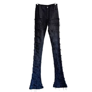 Guapi Stacked Distressed Fransen Skinny Denim Jeans Schwarz Herren 30X45 Grunge Punk - Bild 1 von 16