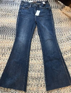 NWT Judy Blue Hi-Waist Flare Fit Jeans Size 15/32 Style: JB88882 DK Raw Hem - Bild 1 von 12