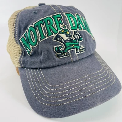 Gorra Notre Dame Fighting Irish 47 Marca Camionero Snapback Gris Malla Duende Foto 1 de 4
