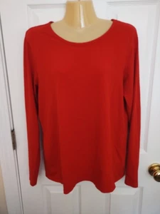 Lands' End Women's Red Long Sleeve Top - Size Medium - Picture 1 of 3