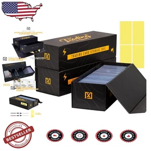 3 Pack Trading Card Box | Magnetic Closure, Labels Incl. - Picture 1 of 10