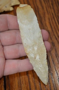 Large Burlington Chert Archaic blade Madison Co, Illinois 4.5/8 x 1.25 Nice Size - Picture 1 of 4