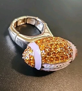 BETSEY JOHNSON Faux Stone Football Cocktail Ring Bling  - Picture 1 of 3