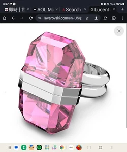 Swarovski Swan signed Magnetic Pink crystal ring 52. 5633634 - Picture 1 of 2