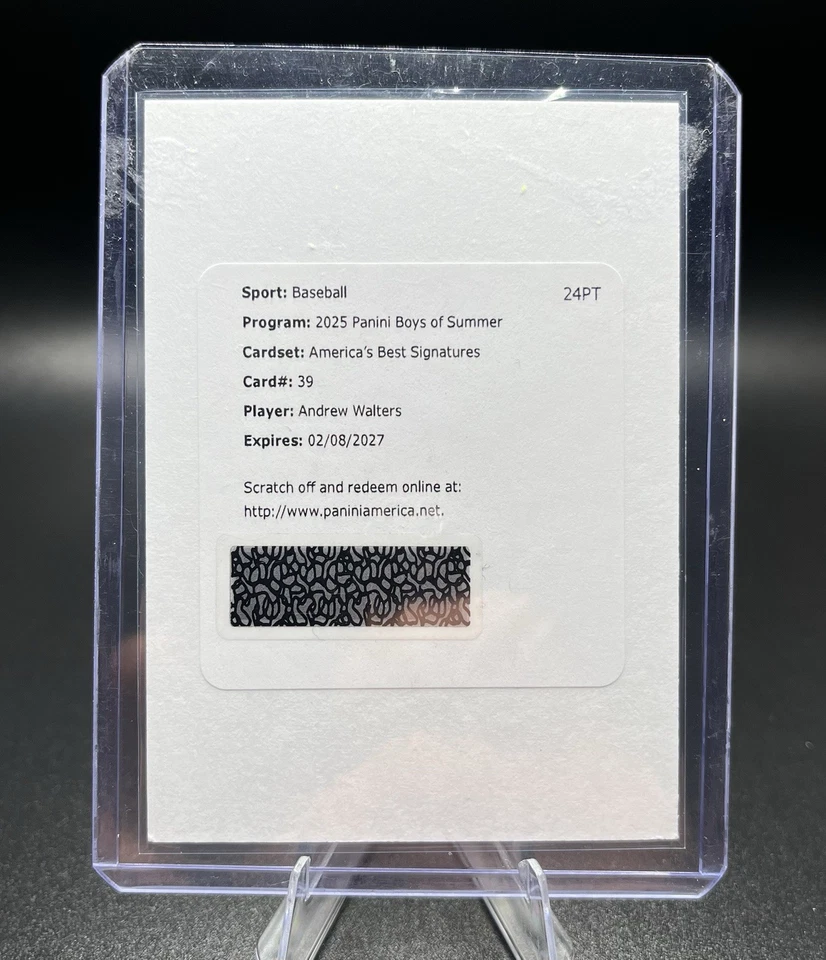 2025 Boys of Summer Andrew Walters America's Best Signatures Redemption Guards - Image 1 of 1