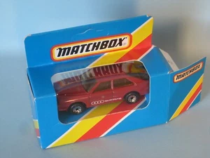 Matchbox Audi Quattro Dark Maroon Body Rally Car Toy Model Boxed 75mm Long e - Picture 1 of 5