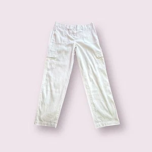 Chico’s White Cargo Linen Blend Cropped Pants sz 0 - Picture 1 of 11