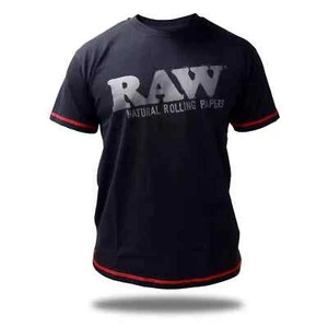 RAW Rolling Papers Core T-Shirt with Stash Pocket, Black (Large) - Picture 1 of 2