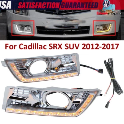 Luces de circulación diurna LED DRL antiniebla con intermitente para Cadillac SRX 2012-17 Foto 1 de 4